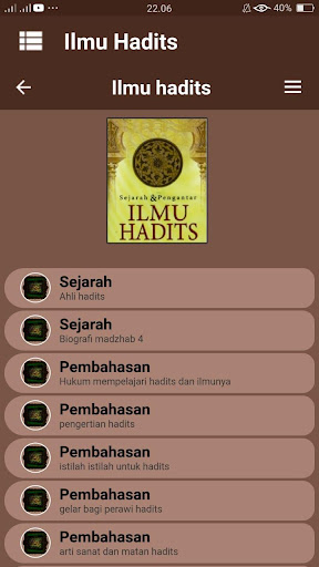 Android application Ilmu Hadits & pembahasan screenshort