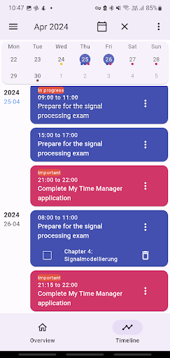 My Time Manager Basic Screen 3