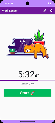 Android application Cozy Work Logger screenshort