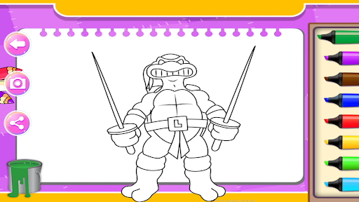 Ninja Coloring Super Turtle