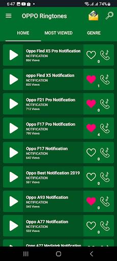 All OPPO Mobile Ringtones Screen 3