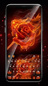 Flaming Fire Rose Keyboard The Unknown
