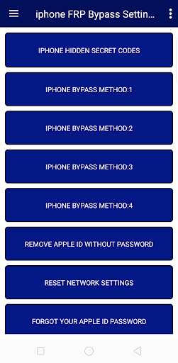 Android application iphone FRP Bypass SettingGuide screenshort