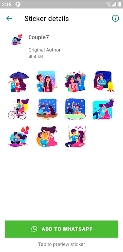Cute Couple Love Stickers Screen 3