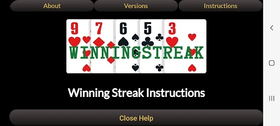 Winning Streak: High Low Cards