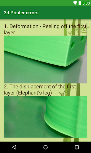 Android application 3D printer "printing errors" screenshort