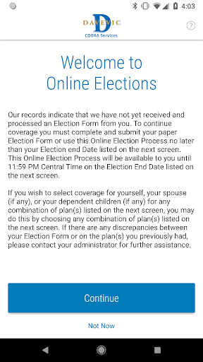 Android application Davevic COBRA Services screenshort