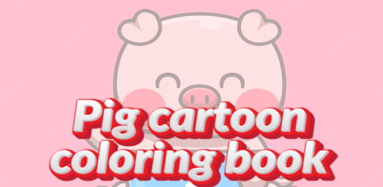 cochon dessin animé à colorier