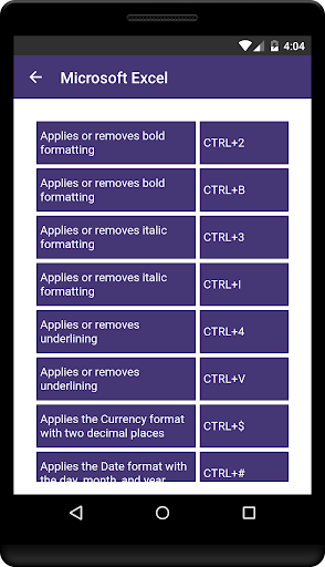 Learn Keyboard Shortcuts Screen 3