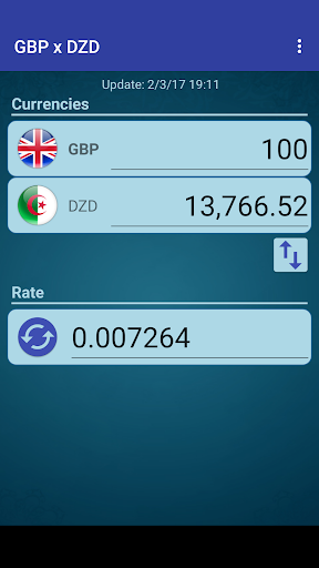 Android application British Pound x Algerian Dinar screenshort