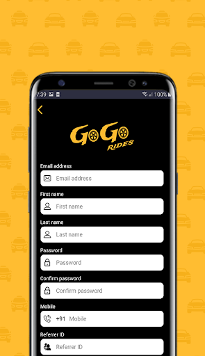 Android application GogoRides Partner screenshort