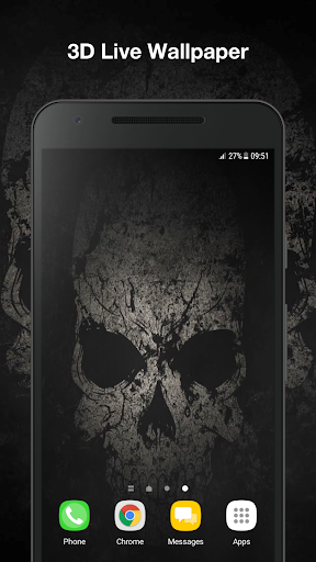 Android application Black Skull Live Wallpaper screenshort