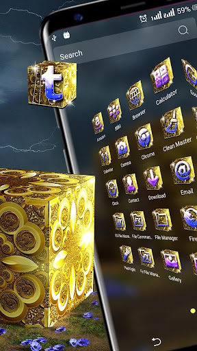 Golden Cube Launcher Theme Screen 3