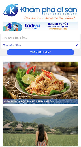Android application Khám Phá Di Sản screenshort