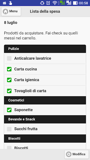 Android application GiSpesa - Shopping list screenshort