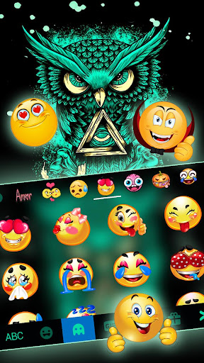 Angry Owl Art Keyboard Theme Screen 3