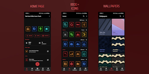 Screenshot of Vertical Glitz Icon Pack