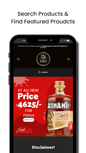 Janta Wines - Delivery App Screen 2