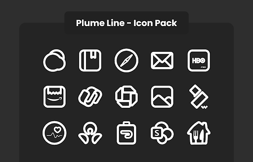Screenshot of Plume Line - Icon Pack