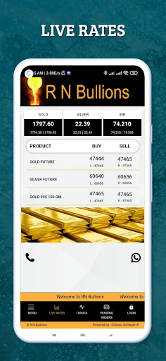 Android application R N Bullions screenshort