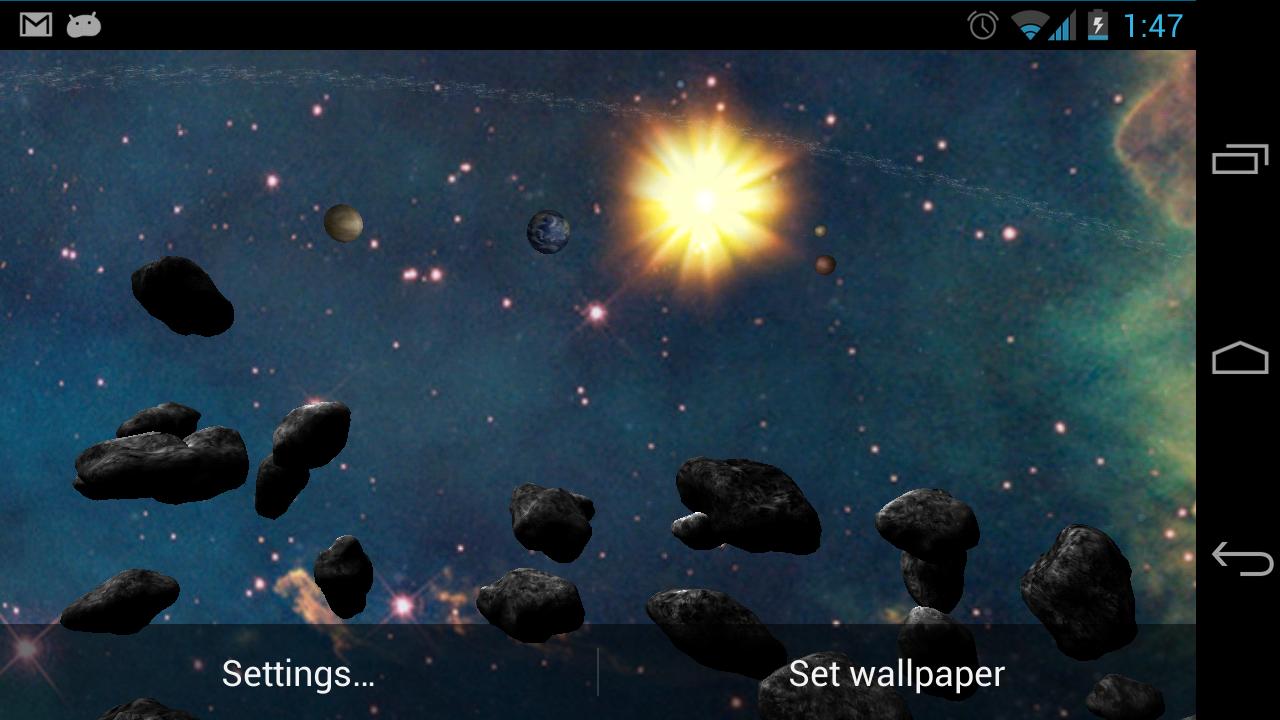 Android application Asteroid Belt Live Wallpaper screenshort