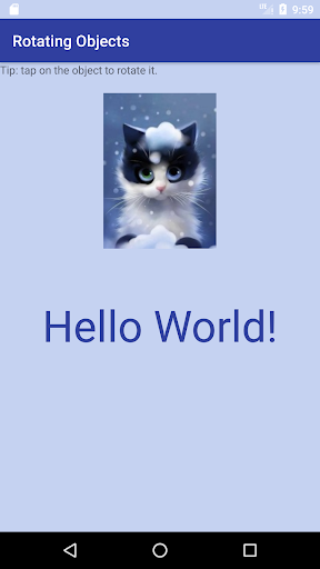 Android application Rotating objects screenshort