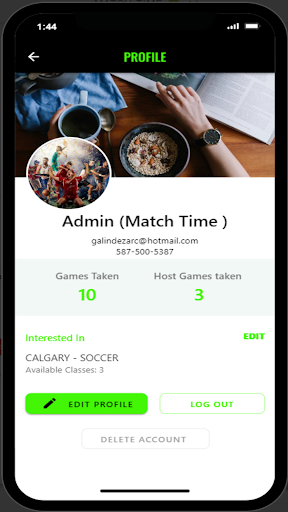 MATCH TIME Screen 3