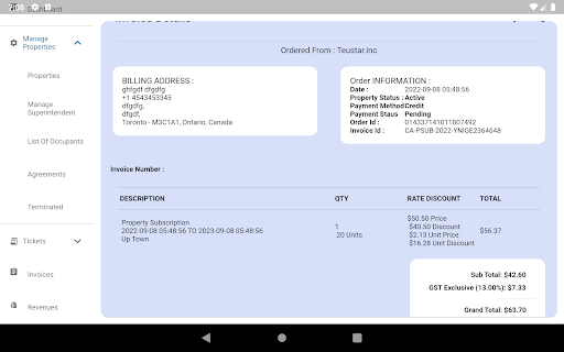 Teustar Property Management Screen 3