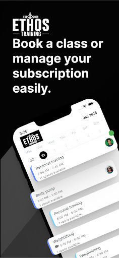 Android application Ethos Training screenshort