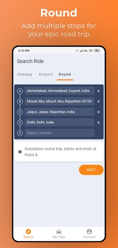 Moj cabs : Affordable Outstati Screen 3