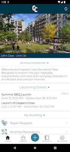 Coopers Cross Residents App Screen 2