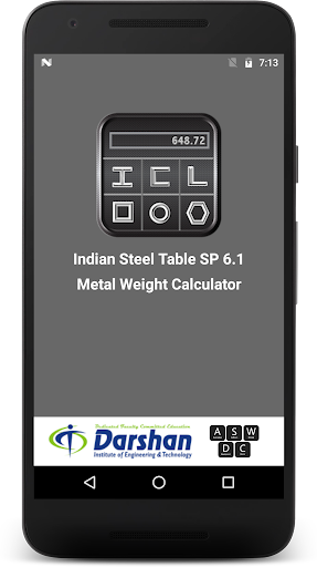 Android application Metal Weight Calculator & IS S screenshort