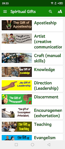 Android application Spiritual Gifts screenshort