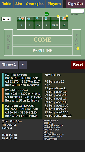 crapsim Screen 3