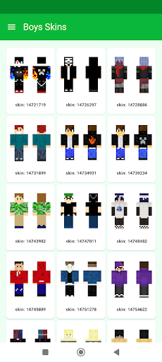 Android application Boys Skins for Minecraft screenshort