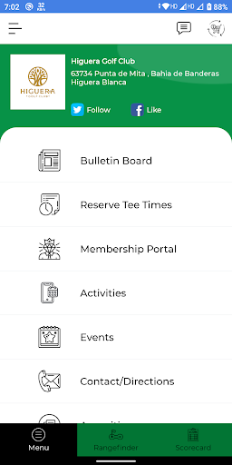 Android application Higuera Golf Club screenshort