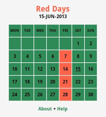 Red Days Screen 2