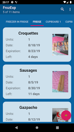 Android application FrozExp: Frozen foods expiry d screenshort