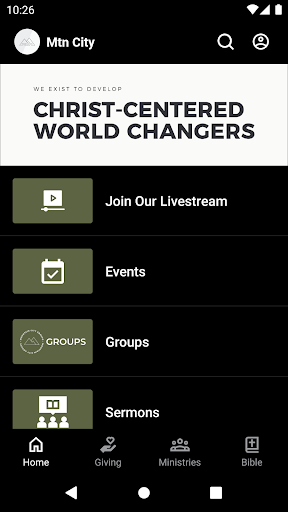 Android application Mtn Cty Church screenshort