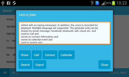 Dictation Note Trial Screen 3