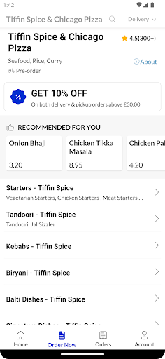 Tiffin Spice & Chicago Pizza Screen 3