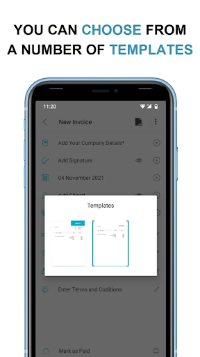 Screenshot of Invoice and Receipt Maker app