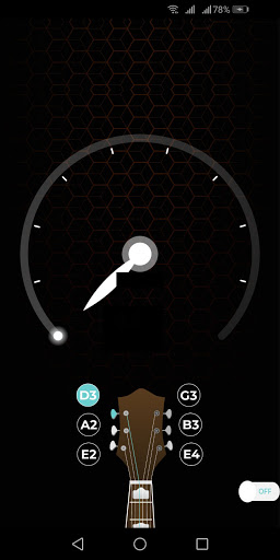 Android application Six string guitar tuner screenshort