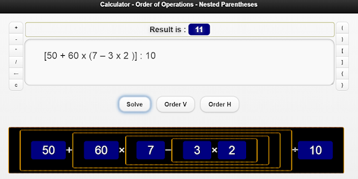 Android application Calculator Parentheses - Order screenshort