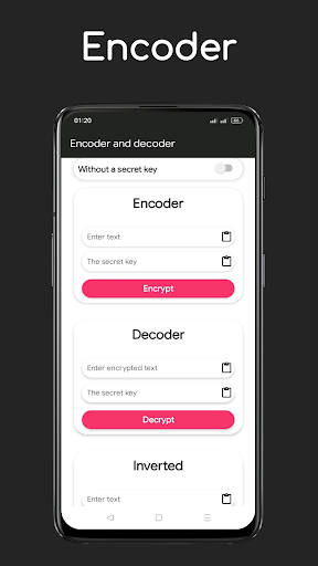 Android application Encoder screenshort