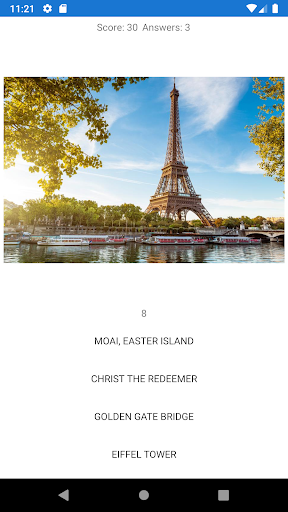 Android application Amazing Places Quiz screenshort