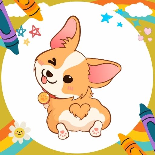 Coloring Book Corgi Dog App