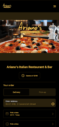 Android application Ariano's at The Moorings screenshort