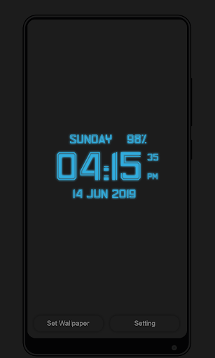 Android application Digital Clock Wallpaper screenshort