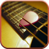 Play guitar with notes icon
